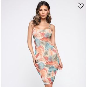 Fashion Nova Tropical Midi Dress